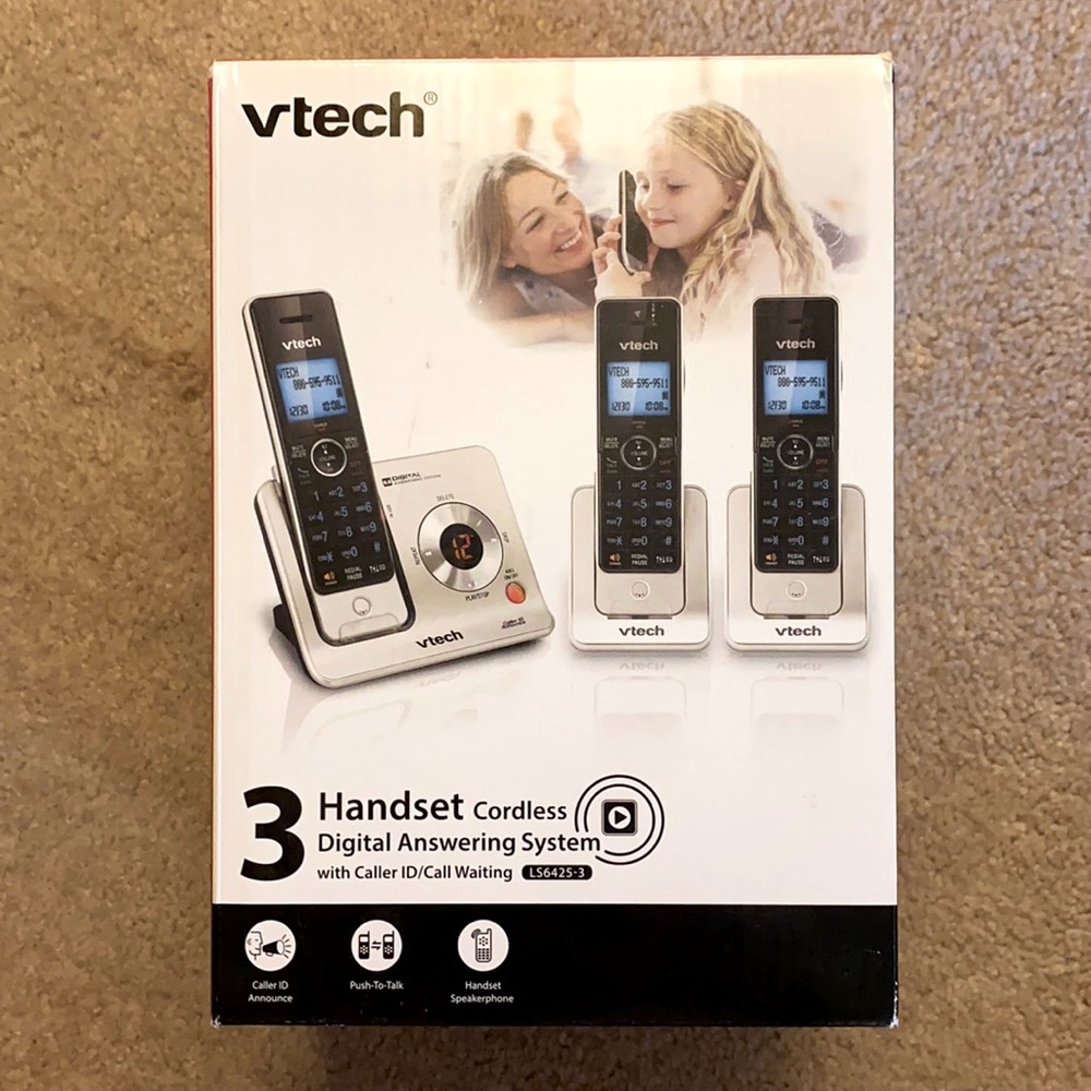 3 handset cordless digital phone set